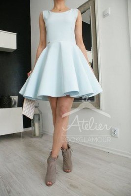 Błękitna rozkoszowana sukienka rozmiar xs - 6857493213 - oficjalne archiwum  Allegro