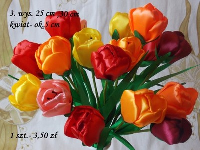 Kwiaty Ze Wstazki Satynowej 6733062053 Oficjalne Archiwum Allegro