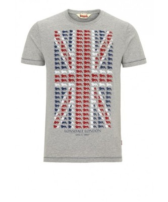 T-Shirt LONSDALE LONDON PETERLEE szary XXL