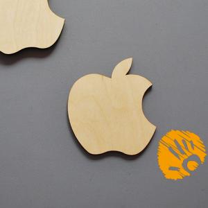 Nadgryzione jabłko 8x9 cm - drewniana dekoracja do