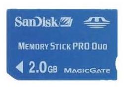 karta Memory Stick Pro Duo 2GB, aparat SONY