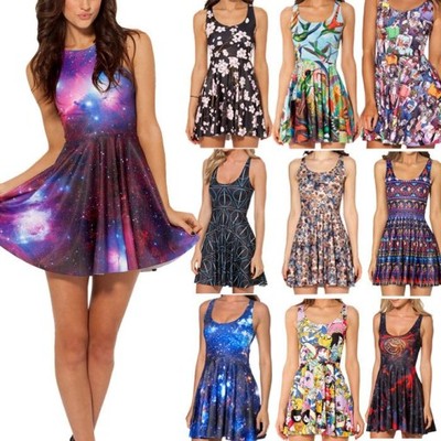 Letnie Kolorowe Sukienki Print Galaxy Nadruk 3d 6294375824 Oficjalne Archiwum Allegro