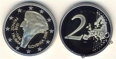 2008 - Slowenia -2 euro okolicz. Trubar Proof.