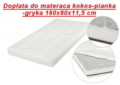Dopłata do łóżka: materac KOKOS-PIANKA-GRYK 160x80