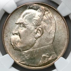 5111. 10 zł 1937 Piłsudski - NGC MS63