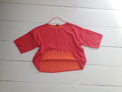 SOLAR bluzka kolor arbuzowy i pomarańczowy