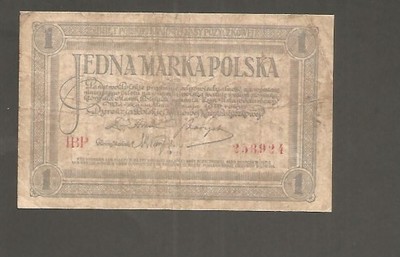 BANKNOT  1 MARKA POLSKA  1919 r  Seria IBP