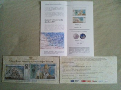 Foldery do banknotu - JAN PAWEŁ II zestaw 2 sztuki