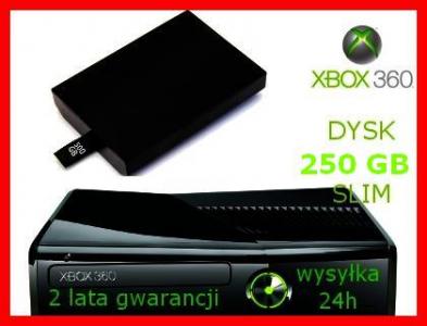 NOWY DYSK TWARDY 250 GB XBOX 360 SLIM E SZYBKA WYS