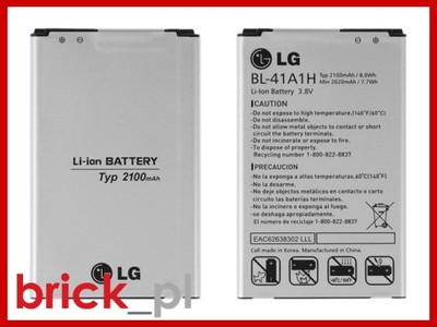 Oryginalna Bateria 3,8V 2100mAh LG F60 D390N D392