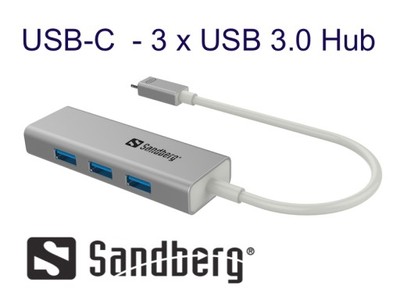 Hub konwerter USB-C - 3 x USB 3.0 USB 3.1 MacBook