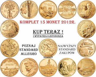 KOMPLET 15 monet 2 zł. NG 2012r. Zobacz też inne.