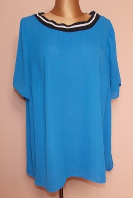 bluzka NEW LOOK z lamówką kobaltowa modna 48