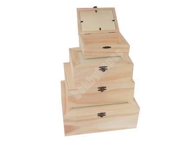 Pudełka drewniane 4szt. szkatułki kuferki pudełko