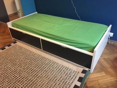 Odda Łóżko pojedyncze IKEA z szufladami 90x200 cm - 6992110969 - oficjalne  archiwum Allegro