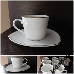 Filiżanki do kawy espresso 12 elementów porcelana