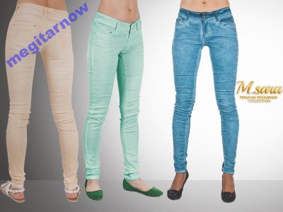 Kolorowe jeansy marmurki na lato MS1015 rurki 68cm - 6406050217 - oficjalne  archiwum Allegro