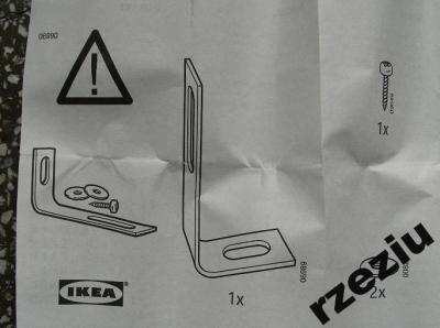 IKEA - mocowanie metalowe do szafek (do ściany) - 5680777857 - oficjalne  archiwum Allegro
