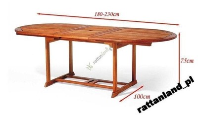 Meble ogrodowe drewniane stół rozkładany 180-230cm
