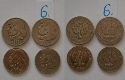 10 złotych Kosciuszko 1959 , 60 , 69 , 71 roku