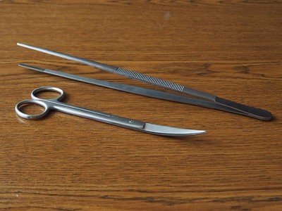 Zestaw - pinceta/penceta i nożyczki akwarystyczne