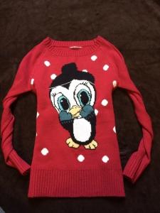 Terranova XS/34 pingwinek czerwony sweter
