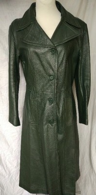 skórzany płaszcz damski zielony turecki 38 skora - 6702735285 - oficjalne  archiwum Allegro