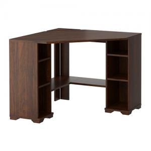 IKEA solidne biurko narożne BORGSJO brązowe wenge