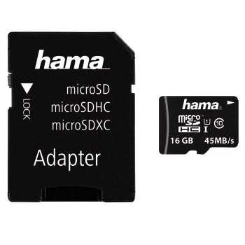 Karta pamięci HAMA microSDHC 16GB + ADAPTER