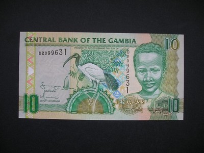 Gambia - 10 dalasis - 2001 - stan bankowy UNC