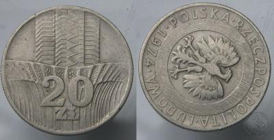 DESTRUKT - Polska - 20 Zlotych 1974 - Skrętka