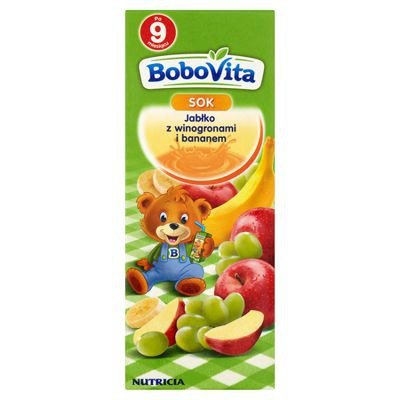 BoboVita Sok 100% jabłko/winogrona/banan 200 ml