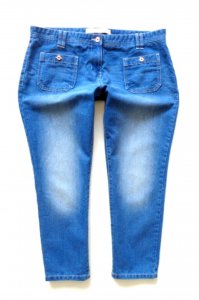 NEXT spodnie jeans rurki CROP 7/8 przetarcia 44/46