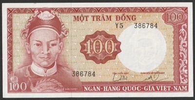 Wietnam - 100 dongów - 1966 - stan UNC -