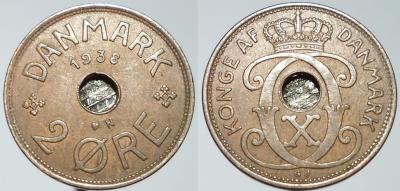 DANIA - 2 ORE 1938 r moneta nr 1