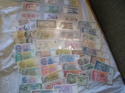 zbiór kolekcja banknotów - 50 SZTUK  - DO KOLEKCJI