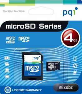 PQI KARTA microSDHC 4GB + adapter SD