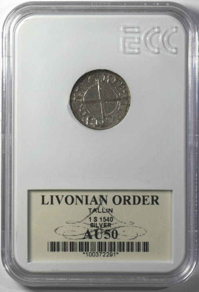 Livonian Order - szeląg 1540 - Tallin GCN AU 50