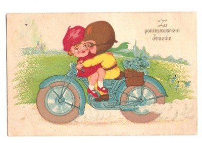 Pocztówka Imieninowa 1938 r z obiegu