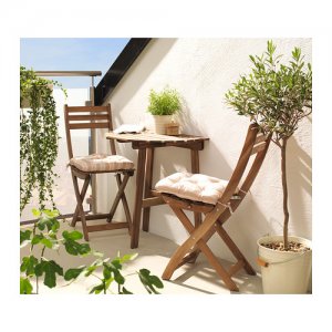IKEA ASKHOLMEN balkonowy ogrodowy stół + 2 krzesła - 6184399373 - oficjalne  archiwum Allegro