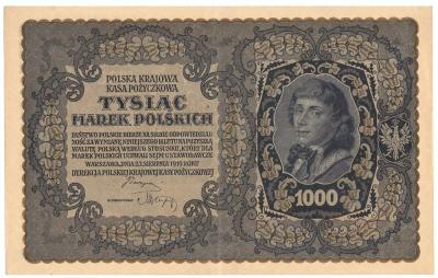341. 1.000 mkp 1919 Mił.29i - III Serja AZ - st.2