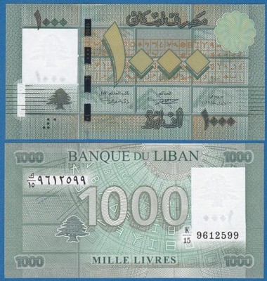 LIBAN - 1000 livres / lirów 2012 - P-90   UNC