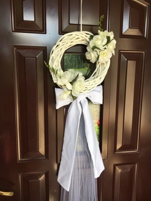 Dekoracja ślubna wianek na drzwi - 6910302275 - oficjalne archiwum Allegro