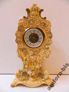 Ślicznie zdobiony, niemiecki zegar kominkowy