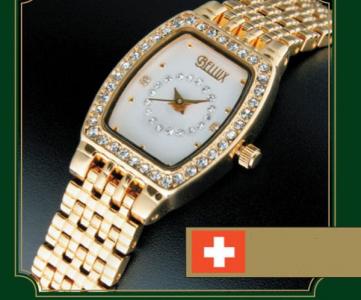 Zegarek Bellux Złoty Swarovski Subtelny Swiss Made