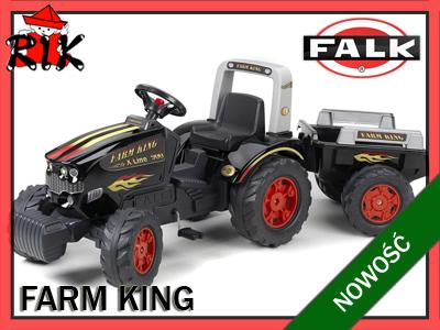 Wielki Traktor dla dzieci Farm czarny na pedały FR