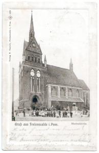 Chociwel, tłoczona ramka, kościół, 1904