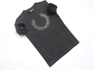 FRED PERRY koszulka czarna t-shirt logowana____M/L