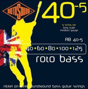 Struny ROTOSOUND RB45-5 Roto Bass (40-125) Nickel
