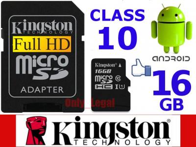 KINGSTON KARTA PAMIECI 16GB MICRO SD class 10 UHS